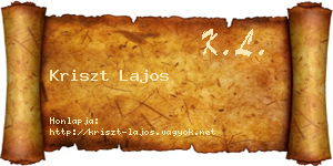 Kriszt Lajos névjegykártya