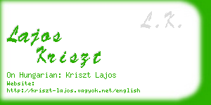 lajos kriszt business card